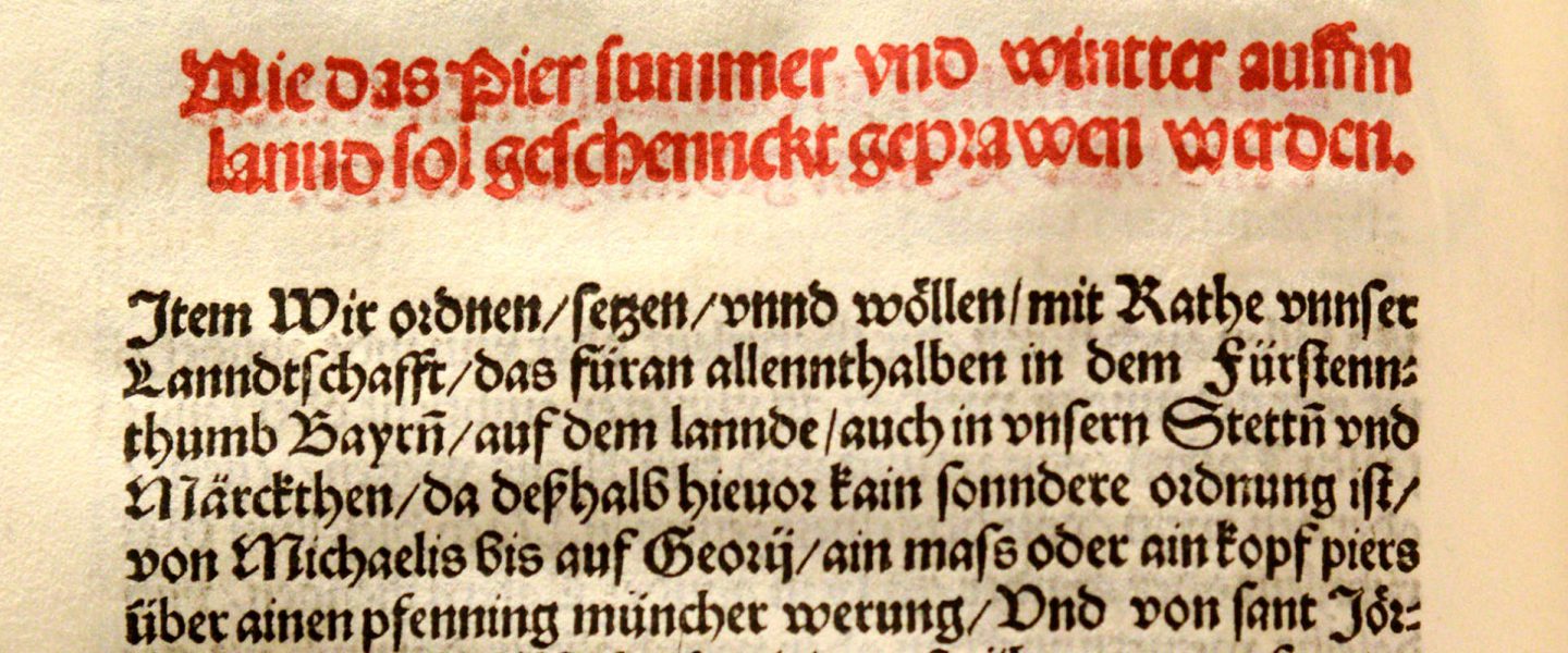 Originalurkunde der Bayrischen Landesordnung vom 23. April 1516